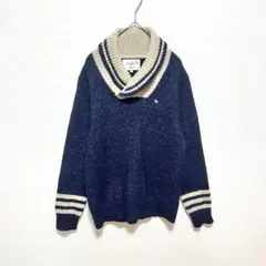 【アーノルドパーマー】ショールカラー ニットセーター ネイビー　カジュアル　2