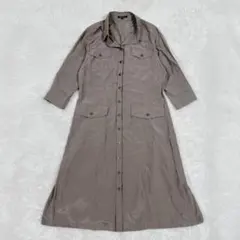 23区 2WAY ロングシャツワンピース 長袖 44 3L 大きいサイズ 羽織り