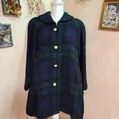 状態良好 ヨークランド とても素敵なチェック柄コート