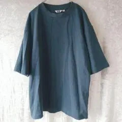ユニクロ ダークグリーン オーバーサイズ Tシャツ 半袖 エアリズム M