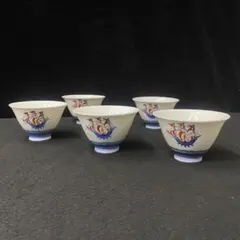 骨董 古伊万里 波佐見焼 染付 くらわんか 茶碗 1客 ※金継ぎ直しあり