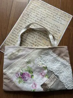 レースパッチワークプチトート　バッグインバッグ　Q