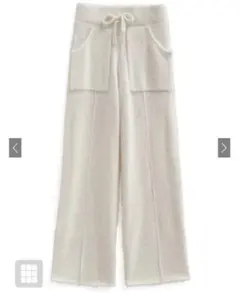 grl グレイル フェザーヤーンニットパンツ アイボリー
