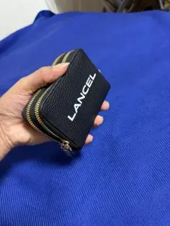 LANCEL 黒 レザー 二つ折り財布