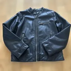 ZARA キッズ フェイクレザー ライダースジャケット 130
