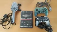 PS2用。釣りコン、コントローラー２個。ゲームソフト１個