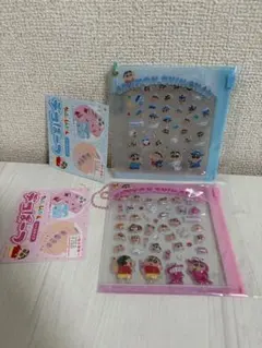 クレヨンしんちゃん デコパーツ 3Dシール ぷっくりシール 2種セット