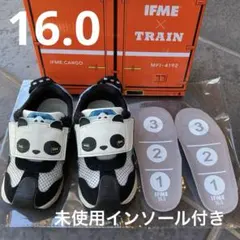 中古）IFME×TRAIN キッズスニーカー パンダくろしお号 16.0cm