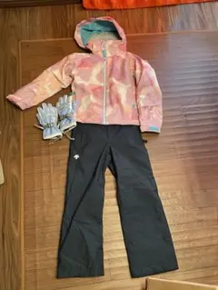 DESCENTE デサント スキーウェア 130 上下セット ピンク手袋付