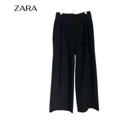 ZARAザラ　ワイドパンツ　シンプル　美脚　ウエストゴム