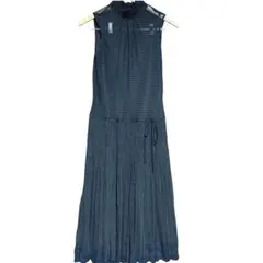 美品♡コムサイズム♡ドット柄ノースリーブロングワンピース　L インナーキャミ付き