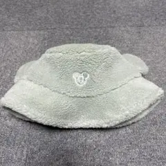 ミッキー耳付きフリース帽子 ミントグリーン