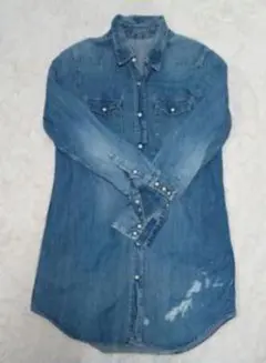 デニムロングシャツ　 ワンピース