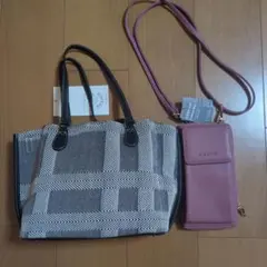 新品タグ付き　ショルダーバック　ショルダーウォレット　セット