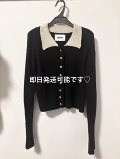 【épine】gold botton knit cardigan blackのサムネイル