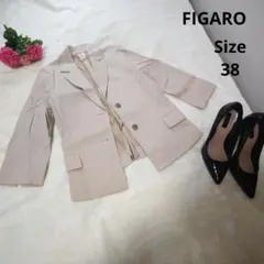 【オシャレ☆FIGARO paris】薄め　ベージュジャケット　サイズ38のサムネイル