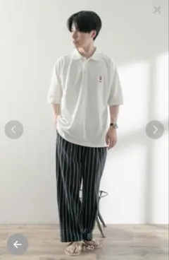 【urban research】コットンリネンストライプパンツのサムネイル