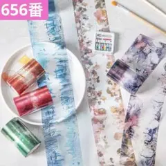 新品❣️水彩風情景シリーズ PETシール水彩のリズム背景用マスキングテープ 6種