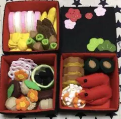 パンダ フェルト製 おせち料理 3段重 ハンドメイド パンダ様 専用 フェルト製 おせち料理 3段重 ハンドメイド - メルカリ