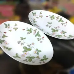 ウェッジウッド ワイルドストロベリー 楕円皿 2枚セット