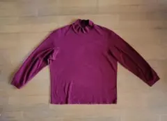 ユニクロ　ヒートテック　フリース　モックネック　ハイネック　エンジ色