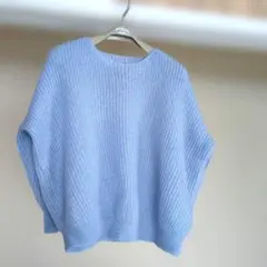 ライトブルー　モヘアニットセーター　美品