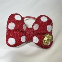 ディズニー リゾート ミニーちゃん リボン ヘアゴム 赤