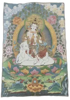 骨董　仏画　タンカ 一点物〕タンカ - 踊る骸骨[35x44cm] の通販[送料無料