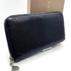 美品 ブルガリ ビーゼロワン サークルロゴ ラウンドファスナー長財布 ブラック