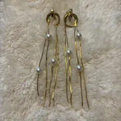 イヤリング　ゴールド　パール　結婚式