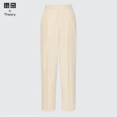 m*u様 ユニクロ×theory ベージュ 感動タックイージーパンツ