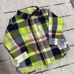 グリーン系チェック 長袖シャツ