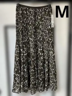 ユニクロ　シフォンティアードスカート　オリーブ　M