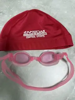 セントラルスポーツ 赤帽子M ゴーグル セット