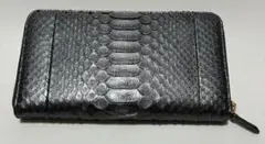 ヘビ革　パイソン　ラウンドファスナー　財布　保管品