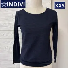 INDIVI 長袖カットソー ネイビー クルーネック インディヴィ　ワールドのサムネイル