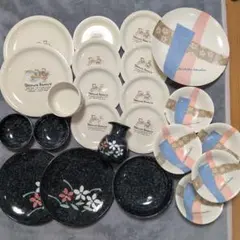 平皿　中鉢　小鉢　くま　レトロ　昭和　3種類　23枚セット　まとめ売り