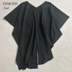 ★オズモーシス osmosis loaf アシンメトリーフレアーブラウス 黒のサムネイル