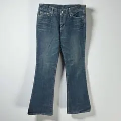 【Y2K】マウジー MVS ローライズブーツカットデニム 28 本革 濃紺 美脚