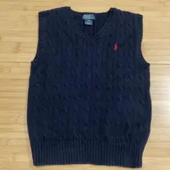 Polo by Ralph Lauren ネイビー Vネックベスト S(8)