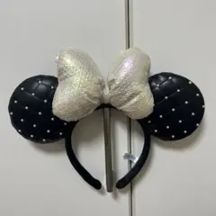ミッキー耳カチューシャ 黒とシルバー