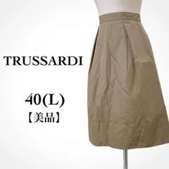 美品☆トラサルディ スカート ステッチ 膝丈 ブラウン レディース 40 Lのサムネイル