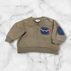 EDWIN キッズトレーナー グレー　肘パッチ 80cm 男　長袖　スウェット