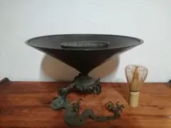 【骨董】花瓶　薄瑞(うすはた) 茶道具・花器花瓶 薄瑞・鳳凰足 ビンテージ 古道具(蔵出し骨董品