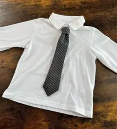 キッズ用ホワイトポロシャツ ネクタイ付き