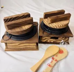 美品 南部鉄器 鉄鍋 2点セット 木蓋・しゃもじ付 及源 盛栄堂 OIGENのサムネイル