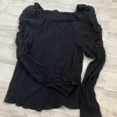 【未使用】LOWRYS FARM 2wayオフショル　黒　長袖スクエアカットソー