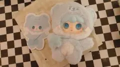 大人気☆yokki水色クマフード人形 キーホルダー付き