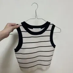 KHALITA ボーダー タンクトップ ニット