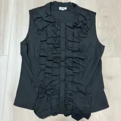 ♡美品♡ FOXEY 40 人気 フリル ブラウス ネイビー ANY SIS 【接触冷感・吸水速乾・UVカット】サラキレイ フリル